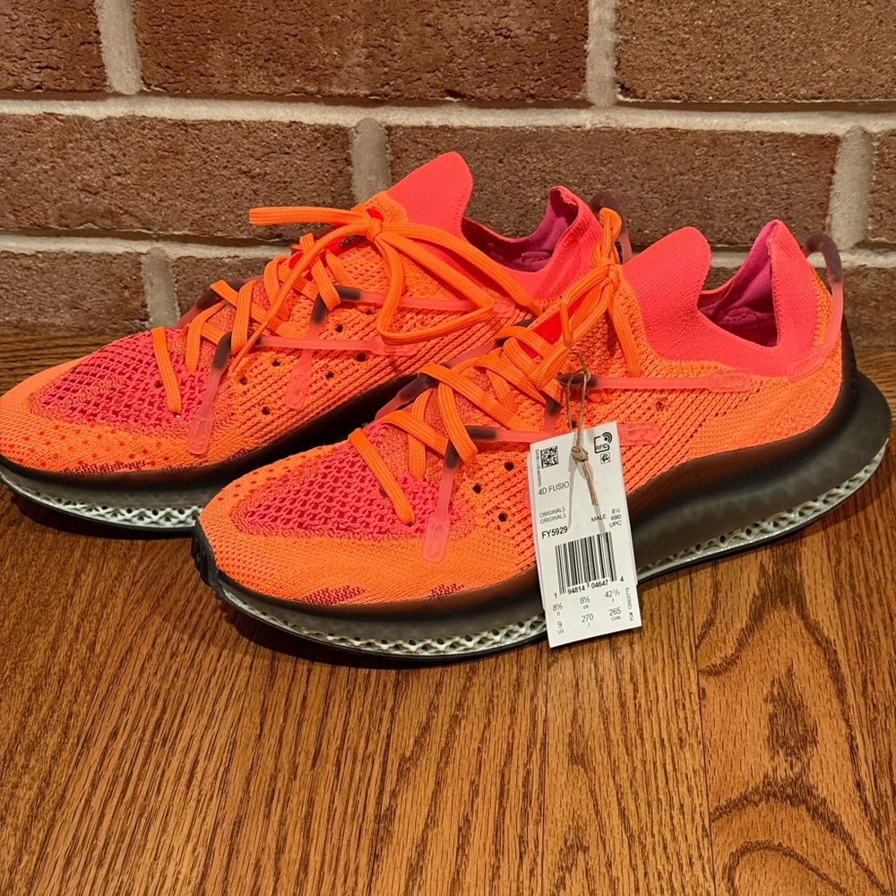 Adidas Originals 4D Fusio Primeknit Solar Orange Red FY5929 Running Shoes